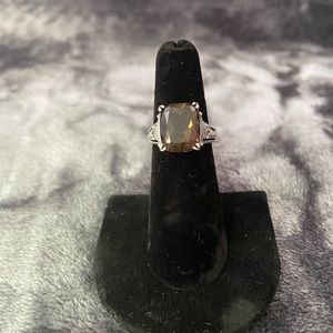 Smoky Quartz Cushion Cut Ring Size 6